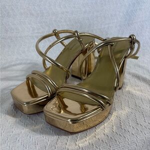 Gold Marc Fisher Platform Heels